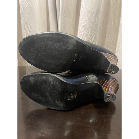 Y2K sexy Grunge Leather Kitten Heel Ankle Boots Pristine! 39 8.5 - Picture 6 of 6